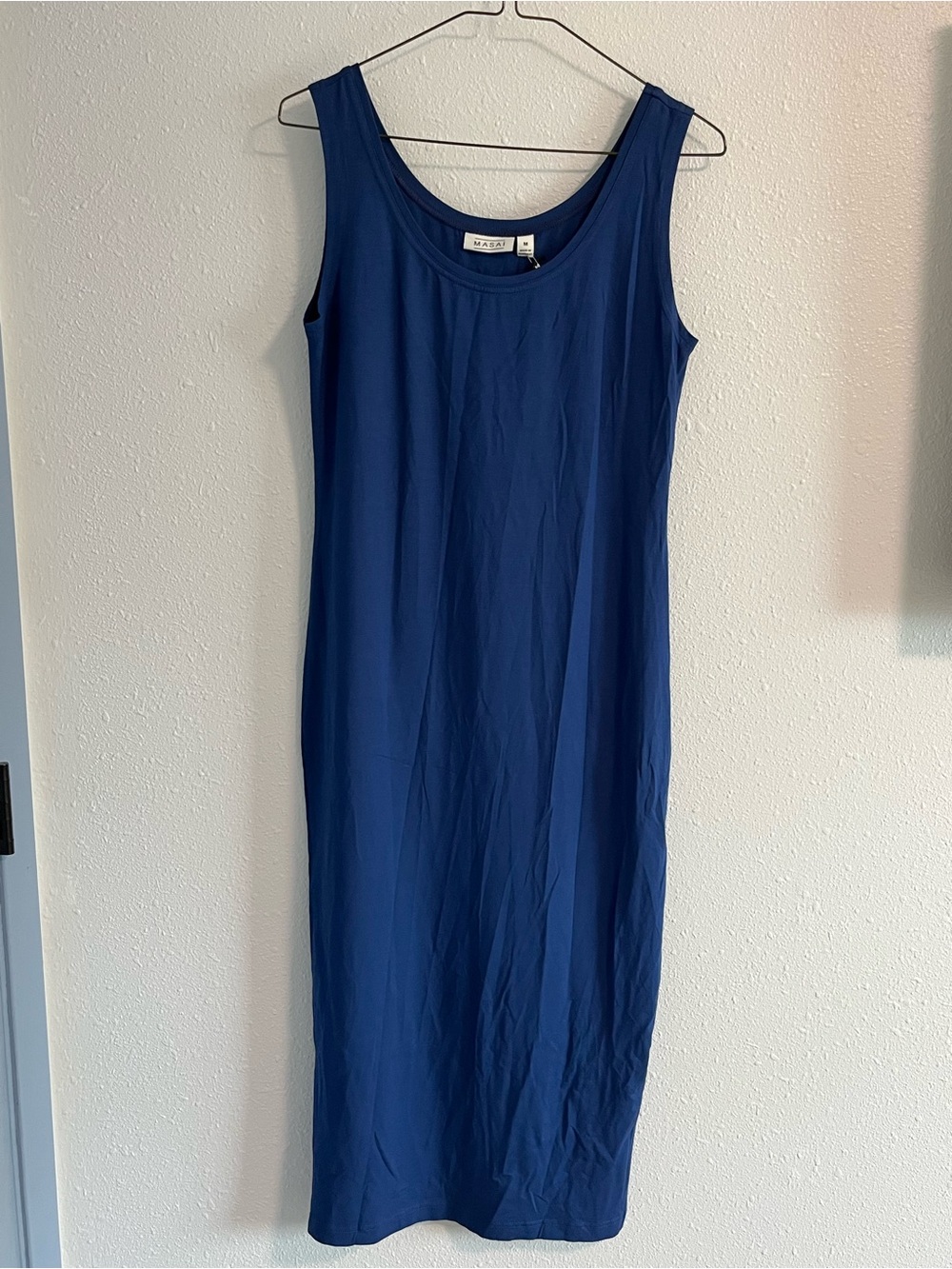 NWT Masai Sleeveless Maxi Tank Dress in Oxford Blue Size Medium
